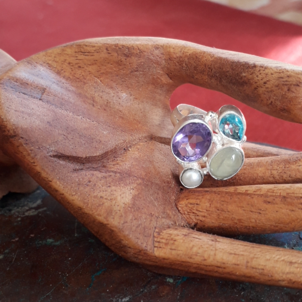Multiple Gemstone Sterling Ring